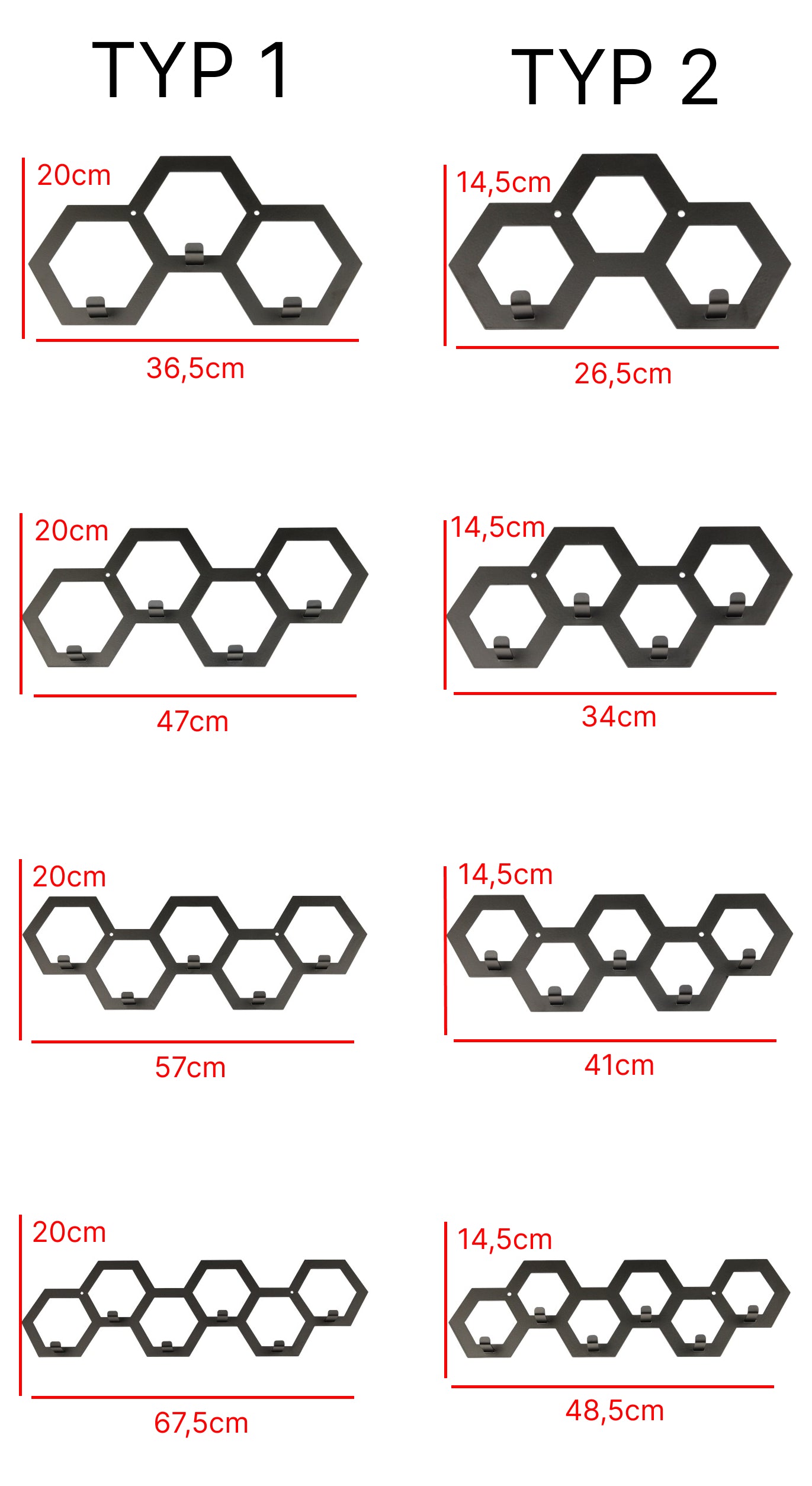 Wieszak ścienny HEXAGON